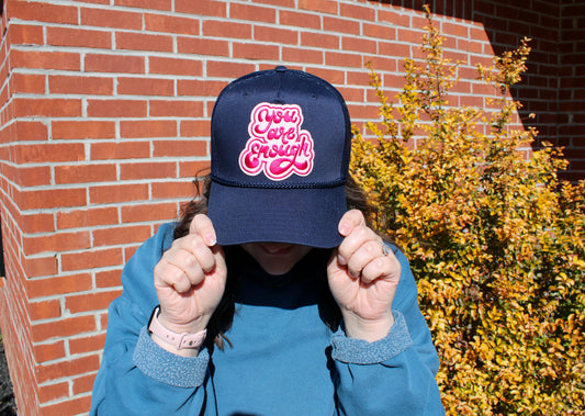 You Are Enough Trucker Hat, Navy Blue