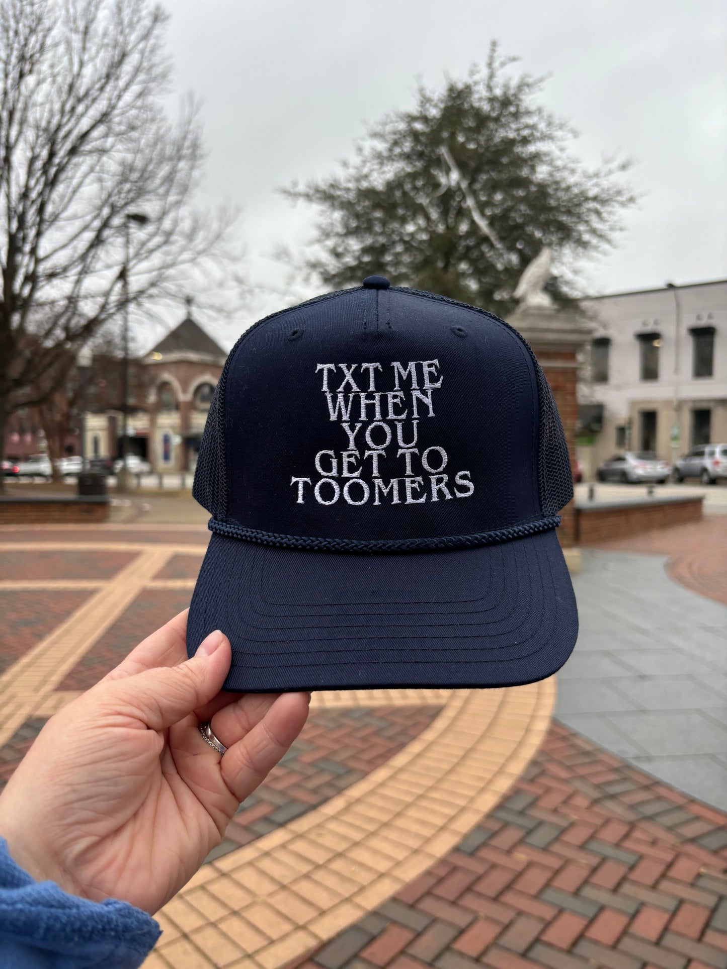 Txt Me When You Get To Toomers Trucker Hat, Navy